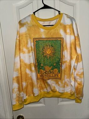 Yellow Tie-Dye Crewneck Sweater